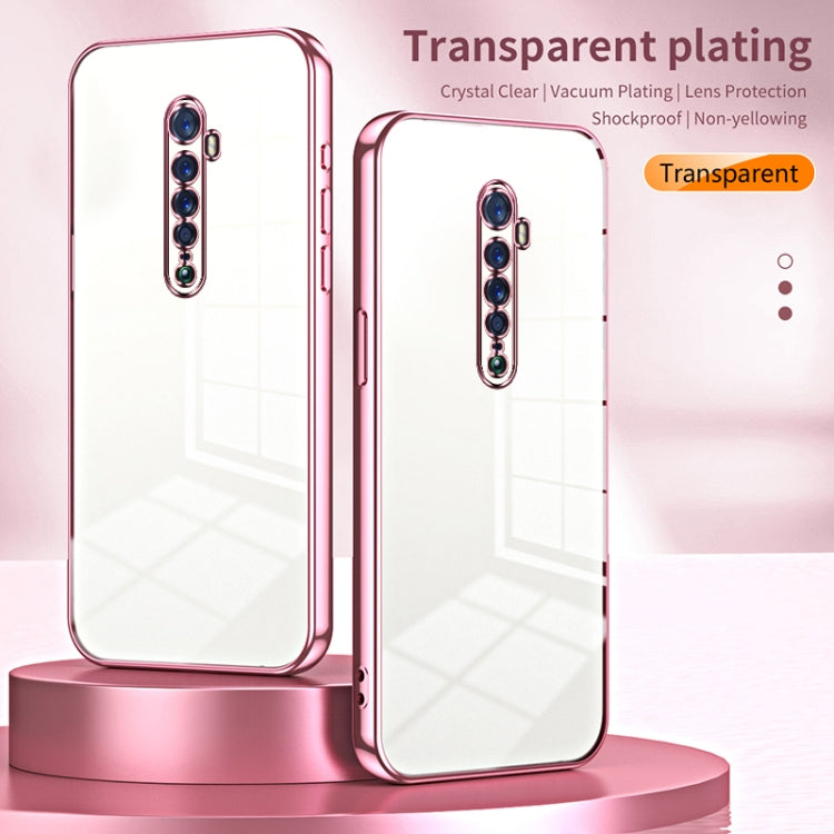 For OPPO Reno2 Transparent Plating Fine Hole Phone Case(Purple) - OPPO Cases by PMC TechLife | Online Shopping South Africa | PMC TechLife | Buy Now Pay Later Mobicred