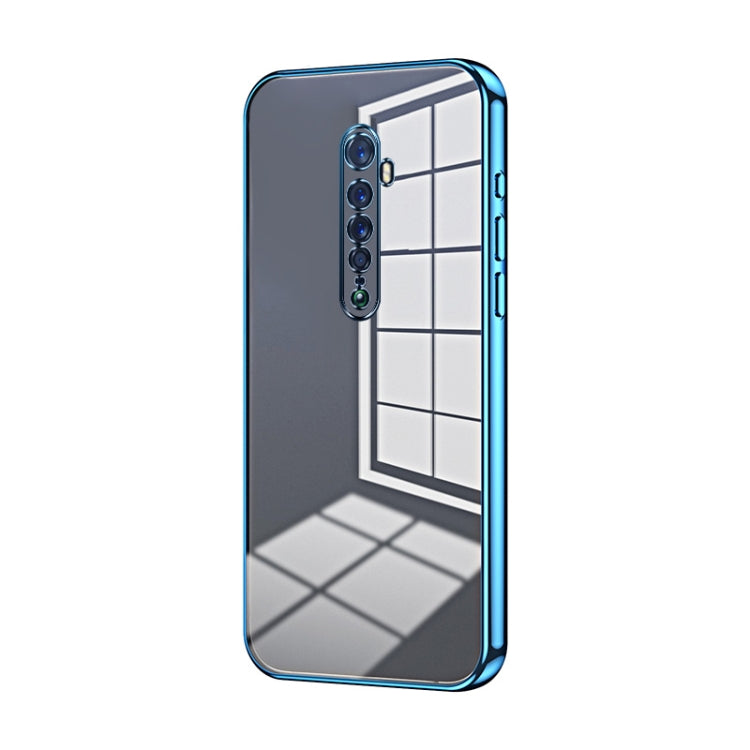 For OPPO Reno2 Transparent Plating Fine Hole Phone Case(Blue) - free shipping - PMC TechLife - Order now!