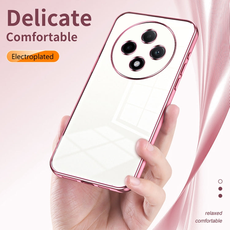 For OPPO A3 Pro Transparent Plating Fine Hole Phone Case(Purple) - OPPO Cases by PMC TechLife | Online Shopping South Africa | PMC TechLife | Buy Now Pay Later Mobicred