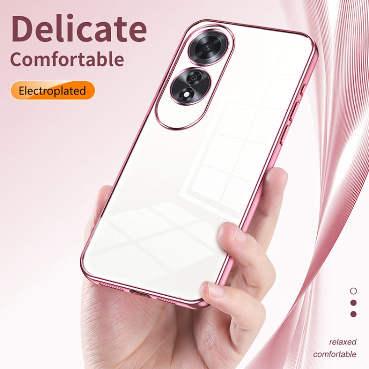For OPPO A60 Transparent Plating Fine Hole Phone Case(Gold) - OPPO Cases by PMC Jewellery | Online Shopping South Africa | PMC Jewellery | Buy Now Pay Later Mobicred