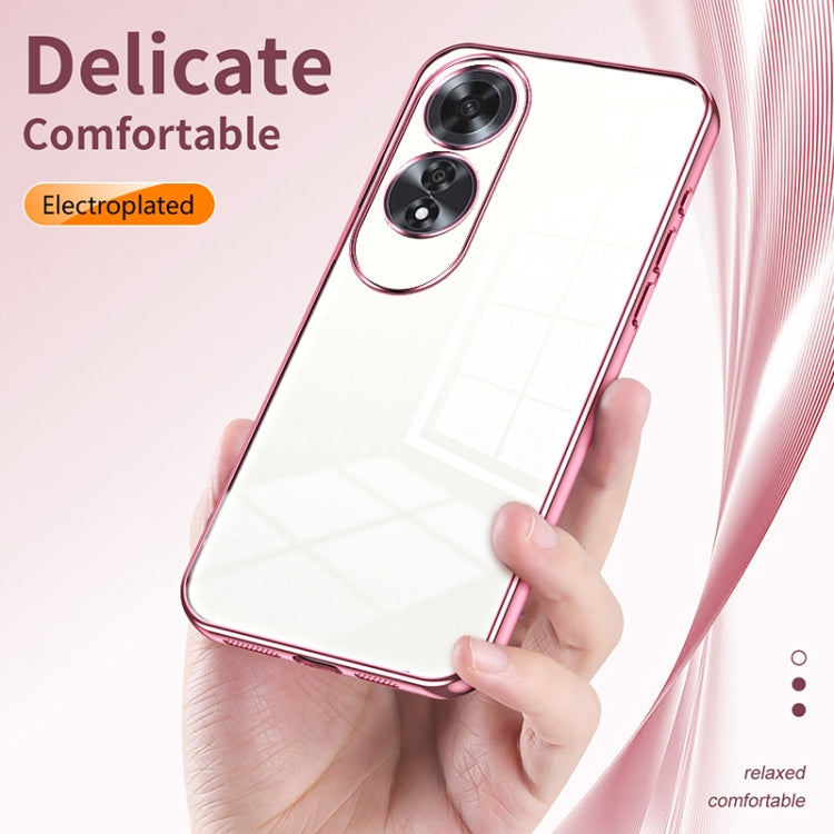 For OPPO A60 Transparent Plating Fine Hole Phone Case(Green) - OPPO Cases by PMC TechLife | Online Shopping South Africa | PMC TechLife | Buy Now Pay Later Mobicred