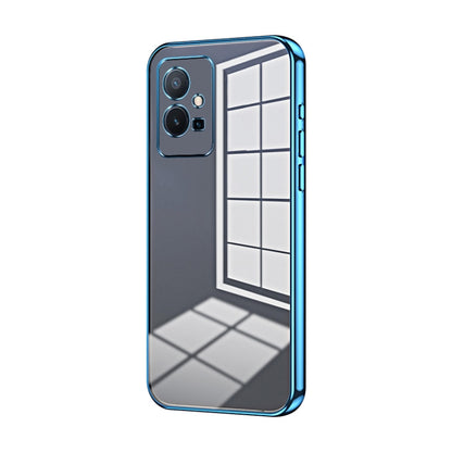 For vivo T1 5G Transparent Plating Fine Hole Phone Case(Blue) - vivo Cases by PMC Jewellery | Online Shopping South Africa | PMC Jewellery | Buy Now Pay Later Mobicred