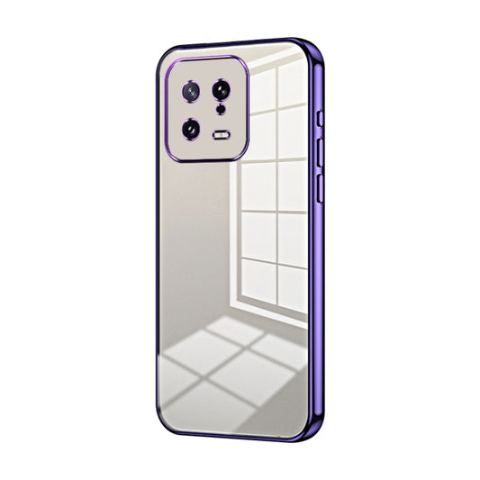 For Xiaomi 13 Transparent Plating Fine Hole Phone Case(Purple) - 13 Cases by PMC Jewellery | Online Shopping South Africa | PMC Jewellery | Buy Now Pay Later Mobicred