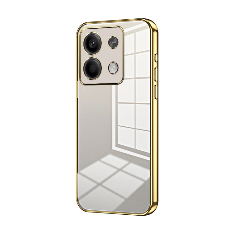 For Xiaomi Redmi Note 13 5G Transparent Plating Fine Hole Phone Case(Gold) - Note 13 Cases by PMC Jewellery | Online Shopping South Africa | PMC Jewellery