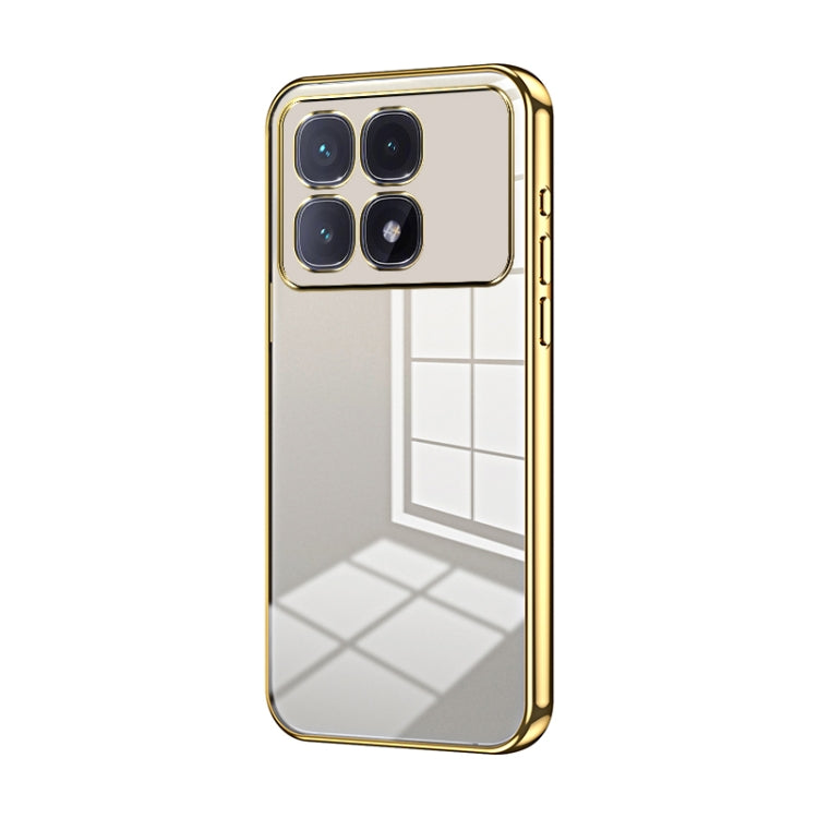 For Xiaomi Redmi K70 Ultra Transparent Plating Fine Hole Phone Case(Gold) - Xiaomi Cases by PMC Jewellery | Online Shopping South Africa | PMC Jewellery | Buy Now Pay Later Mobicred