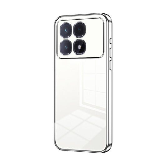 For Xiaomi Redmi K70 Ultra Transparent Plating Fine Hole Phone Case(Silver) - Xiaomi Cases by PMC Jewellery | Online Shopping South Africa | PMC Jewellery | Buy Now Pay Later Mobicred