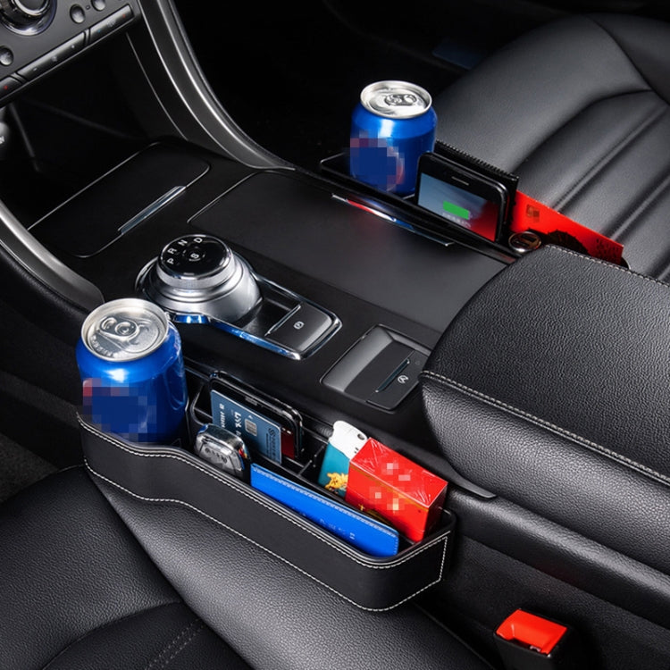 Car Multi-functional Console Box Cup Holder Seat Gap Side Storage Box, Leather Style, Color:Black(Front Passenger Seat) - Stowing Tidying by PMC TechLife | Online Shopping South Africa | PMC TechLife | Buy Now Pay Later Mobicred