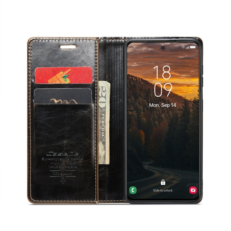 For Samsung Galaxy S24+ 5G CaseMe 003 Crazy Horse Texture Flip Leather Phone Case(Coffee) - Galaxy S24+ 5G Cases by CaseMe | Online Shopping South Africa | PMC Jewellery | Buy Now Pay Later Mobicred