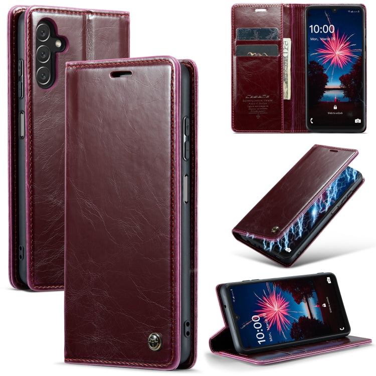 For Samsung Galaxy A15 CaseMe 003 Crazy Horse Texture Flip Leather Phone Case(Mulberry Red) - Galaxy Phone Cases by CaseMe | Online Shopping South Africa | PMC Jewellery | Buy Now Pay Later Mobicred