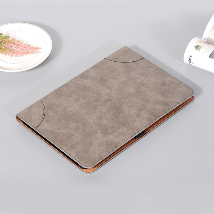 For Samsung Galaxy Tab S9 Retro Book Leather Tablet Case(Grey) - Galaxy Tab S9 Cases by PMC Jewellery | Online Shopping South Africa | PMC Jewellery | Buy Now Pay Later Mobicred