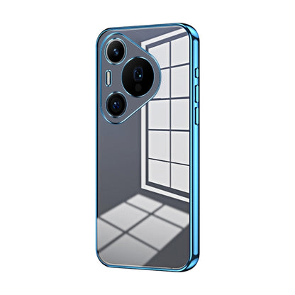 For Huawei Pura 70 Pro Transparent Plating Fine Hole Phone Case(Blue) - Huawei Cases by PMC Jewellery | Online Shopping South Africa | PMC Jewellery | Buy Now Pay Later Mobicred