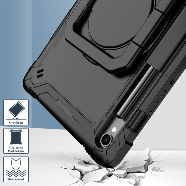 For Samsung Galaxy Tab S9 FE / S9 Handle Robot Silicone Hybrid PC Tablet Case(Black) - Galaxy Tab S9 Cases by PMC TechLife | Online Shopping South Africa | PMC TechLife
