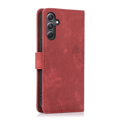 For Samsung Galaxy S24+ / S25+ 5G Orchid Butterfly Embossed Leather Phone Case(Red) - Galaxy S24+ 5G Cases by PMC Jewellery | Online Shopping South Africa | PMC Jewellery | Buy Now Pay Later Mobicred