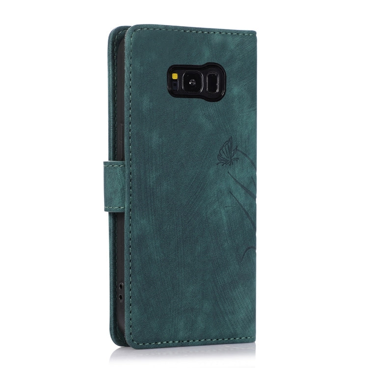 For Samsung Galaxy S8 Orchid Butterfly Embossed Leather Phone Case(Green) - Galaxy Phone Cases by PMC TechLife | Online Shopping South Africa | PMC TechLife