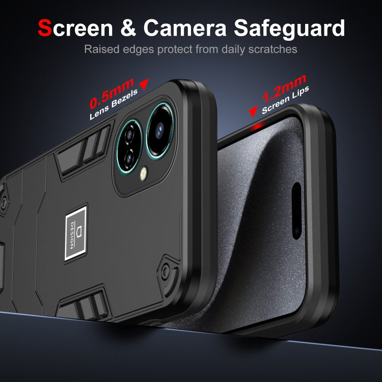 For Tecno Camon 19 2 in 1 Shockproof Phone Case(Black) - free shipping - PMC TechLife - Order now!