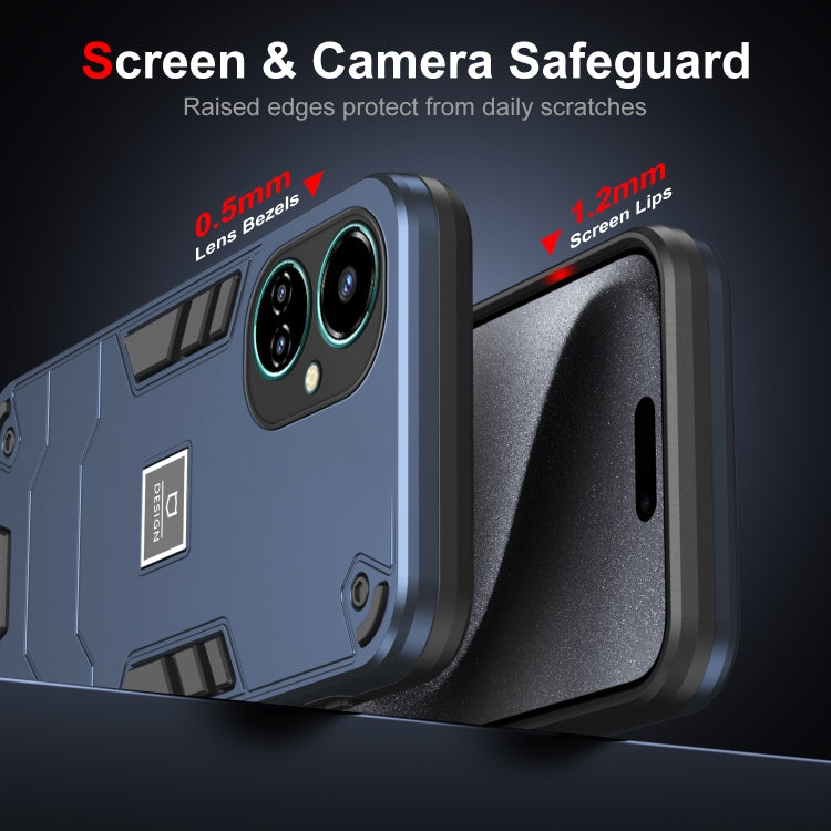 For Tecno Camon 19 2 in 1 Shockproof Phone Case(Blue) - Tecno Cases by PMC TechLife | Online Shopping South Africa | PMC TechLife | Buy Now Pay Later Mobicred