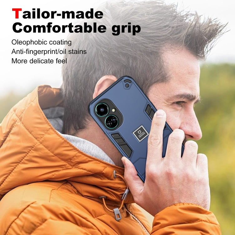 For Tecno Camon 19 2 in 1 Shockproof Phone Case(Blue) - Tecno Cases by PMC TechLife | Online Shopping South Africa | PMC TechLife | Buy Now Pay Later Mobicred