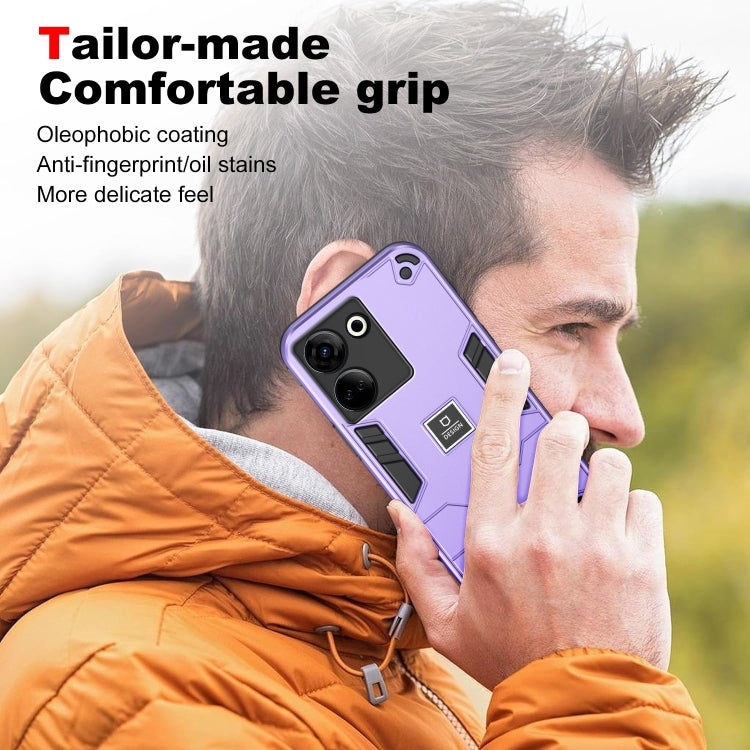 For Tecno Camon 20 Pro 4G 2 in 1 Shockproof Phone Case(Purple) - Tecno Cases by PMC Jewellery | Online Shopping South Africa | PMC Jewellery | Buy Now Pay Later Mobicred