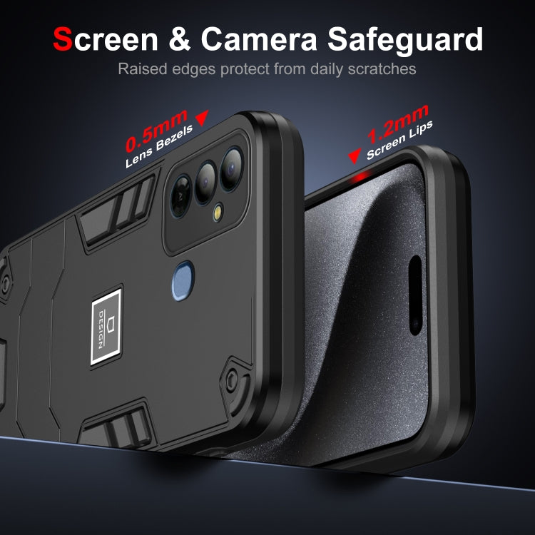 For Tecno Pop 6 Go 2 in 1 Shockproof Phone Case(Black) - Tecno Cases by PMC TechLife | Online Shopping South Africa | PMC TechLife | Buy Now Pay Later Mobicred