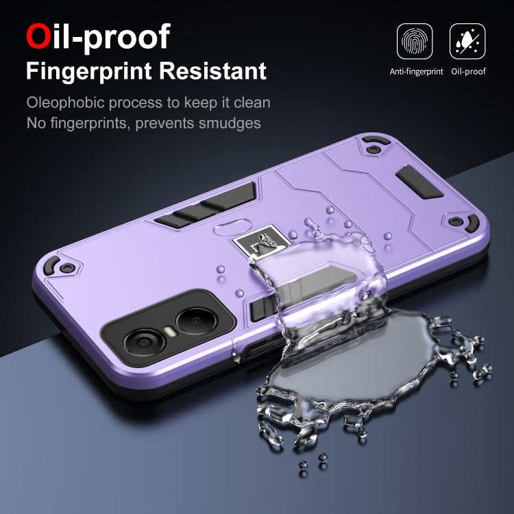 For Tecno Pop 6 Pro 2 in 1 Shockproof Phone Case(Purple) - Tecno Cases by PMC TechLife | Online Shopping South Africa | PMC TechLife | Buy Now Pay Later Mobicred
