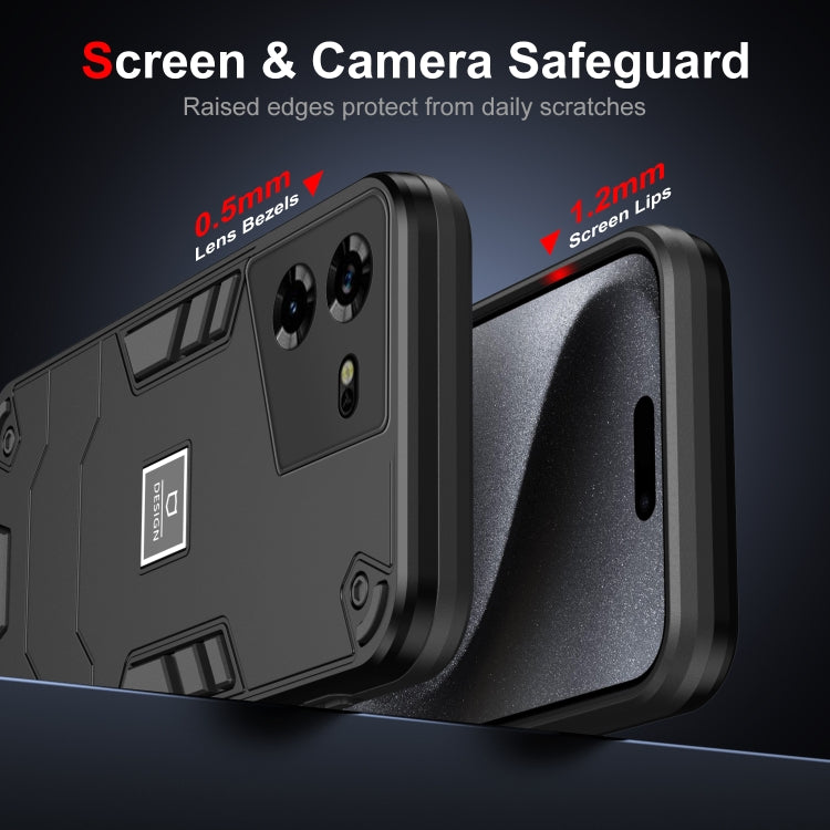 For Tecno Pova 5 2 in 1 Shockproof Phone Case(Black) - Tecno Cases by PMC TechLife | Online Shopping South Africa | PMC TechLife | Buy Now Pay Later Mobicred