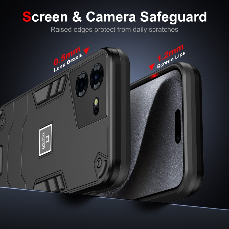 For Tecno Pova 5 Pro 2 in 1 Shockproof Phone Case(Black) - Tecno Cases by PMC TechLife | Online Shopping South Africa | PMC TechLife | Buy Now Pay Later Mobicred
