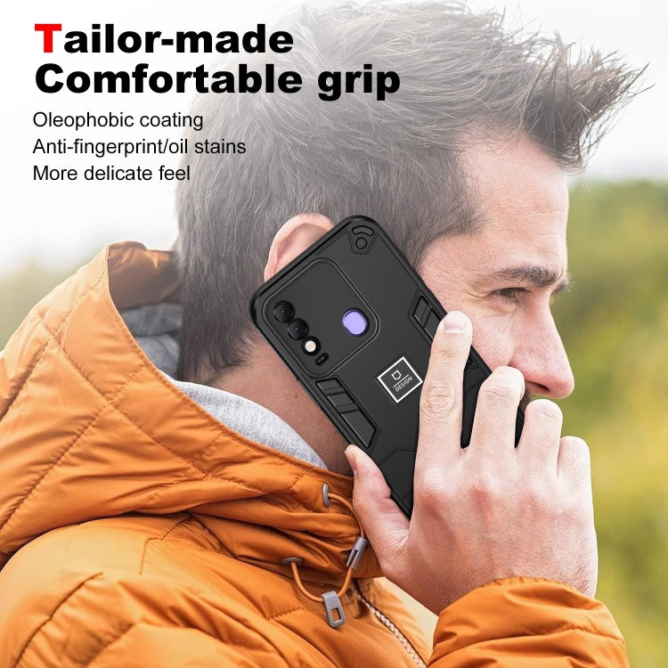 For Tecno Spark 8 2 in 1 Shockproof Phone Case(Black) - Tecno Cases by PMC TechLife | Online Shopping South Africa | PMC TechLife | Buy Now Pay Later Mobicred