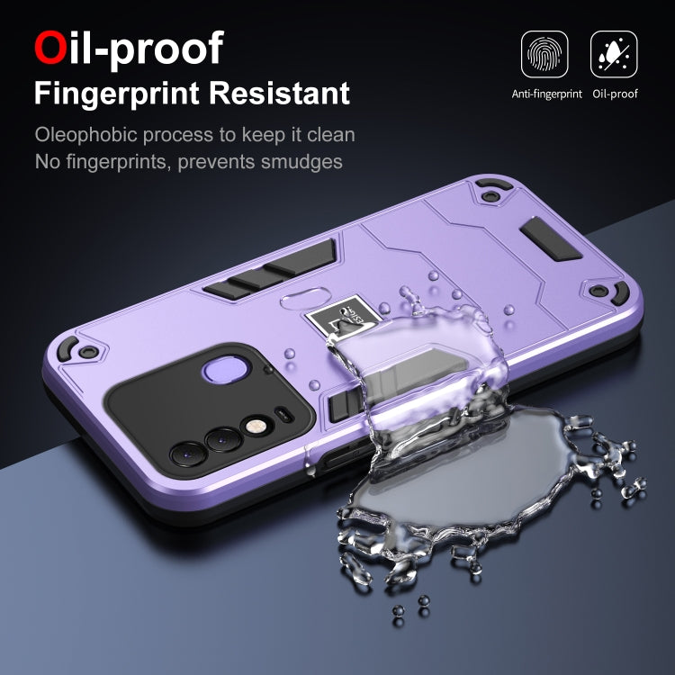 For Tecno Spark 8 2 in 1 Shockproof Phone Case(Purple) - Tecno Cases by PMC TechLife | Online Shopping South Africa | PMC TechLife | Buy Now Pay Later Mobicred