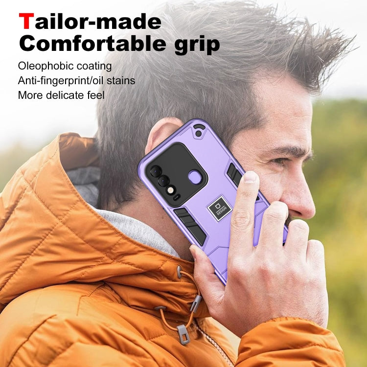 For Tecno Spark 8 2 in 1 Shockproof Phone Case(Purple) - Tecno Cases by PMC TechLife | Online Shopping South Africa | PMC TechLife | Buy Now Pay Later Mobicred