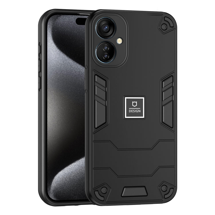 For Tecno Spark 9T 2 in 1 Shockproof Phone Case(Black) - Tecno Cases by PMC TechLife | Online Shopping South Africa | PMC TechLife | Buy Now Pay Later Mobicred
