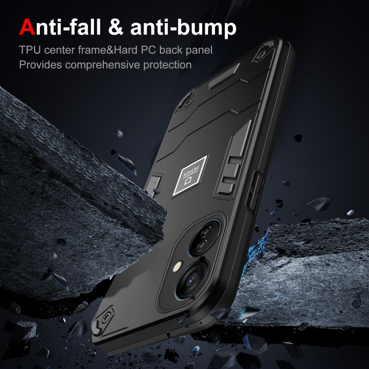 For Tecno Spark 9T 2 in 1 Shockproof Phone Case(Black) - Tecno Cases by PMC TechLife | Online Shopping South Africa | PMC TechLife | Buy Now Pay Later Mobicred