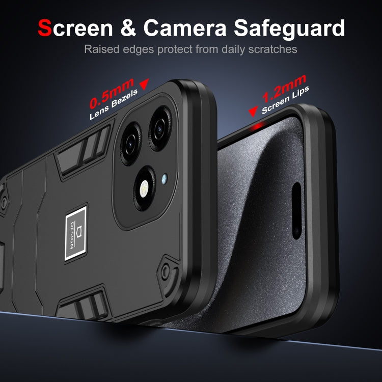For Tecno Spark 20 2 in 1 Shockproof Phone Case(Black) - Tecno Cases by PMC TechLife | Online Shopping South Africa | PMC TechLife | Buy Now Pay Later Mobicred