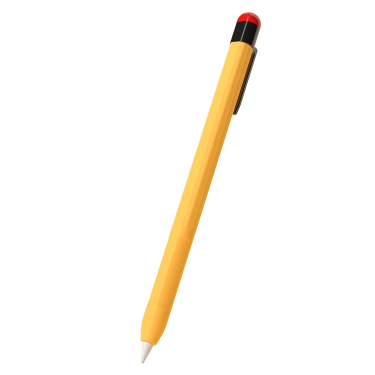 For Apple Pencil 2 Pen Clip Silicone Stylus Pen Protective Case(Yellow) - Pencil Accessories by PMC Jewellery | Online Shopping South Africa | PMC Jewellery | Buy Now Pay Later Mobicred