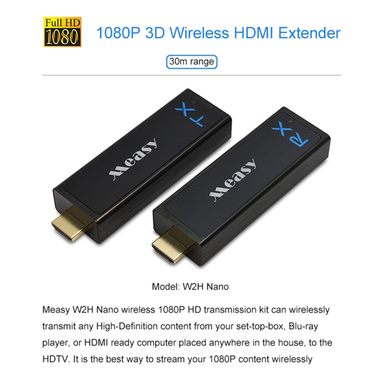 Measy W2H Nano 1080P HDMI 1.4 3D Wireless HDMI Audio Video Transmitter Receiver Extender, Transmission Distance: 30m, UK Plug - free shipping - PMc TechLife - Order now!