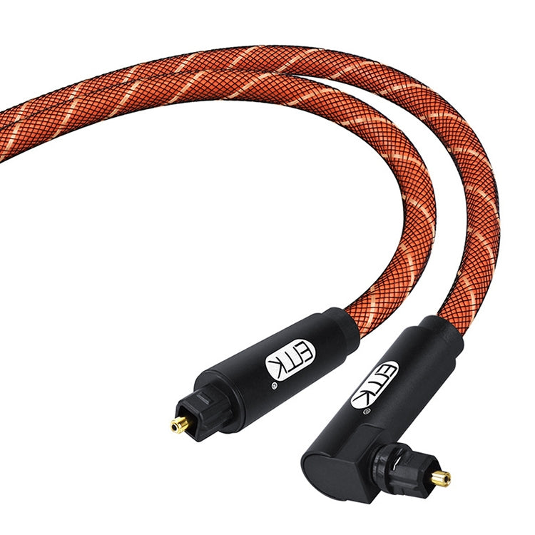 EMK 90 Degree Swivel Adjustable Right Angled 360 Degrees Rotatable Plug Nylon Woven Mesh Optical Audio Cable, Cable Length:3m(Orange) - free shipping - PMC Jewellery - Order now!