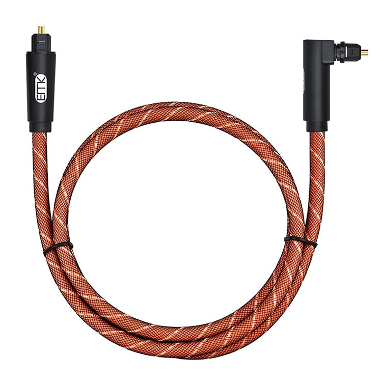 EMK 90 Degree Swivel Adjustable Right Angled 360 Degrees Rotatable Plug Nylon Woven Mesh Optical Audio Cable, Cable Length:3m(Orange) - free shipping - PMC Jewellery - Order now!