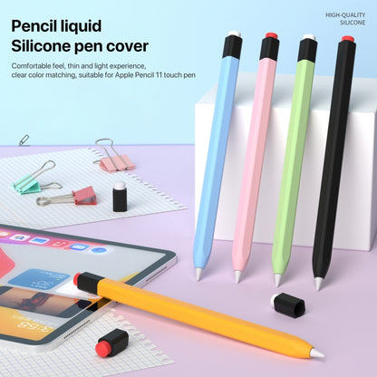 For Apple Pencil 1 Retro Pencil Style Liquid Silicone Stylus Case(Orange) - Pencil Accessories by PMC Jewellery | Online Shopping South Africa | PMC Jewellery | Buy Now Pay Later Mobicred