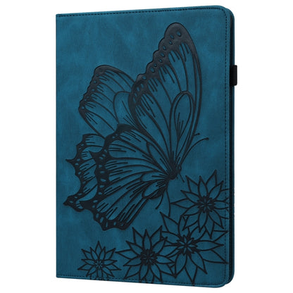 For iPad Pro 12.9 2022 / Air 13 2024 Big Butterfly Embossed Leather Tablet Case(Blue) - iPad Pro 12.9 (2022/2021) Cases by PMC Jewellery | Online Shopping South Africa | PMC Jewellery | Buy Now Pay Later Mobicred