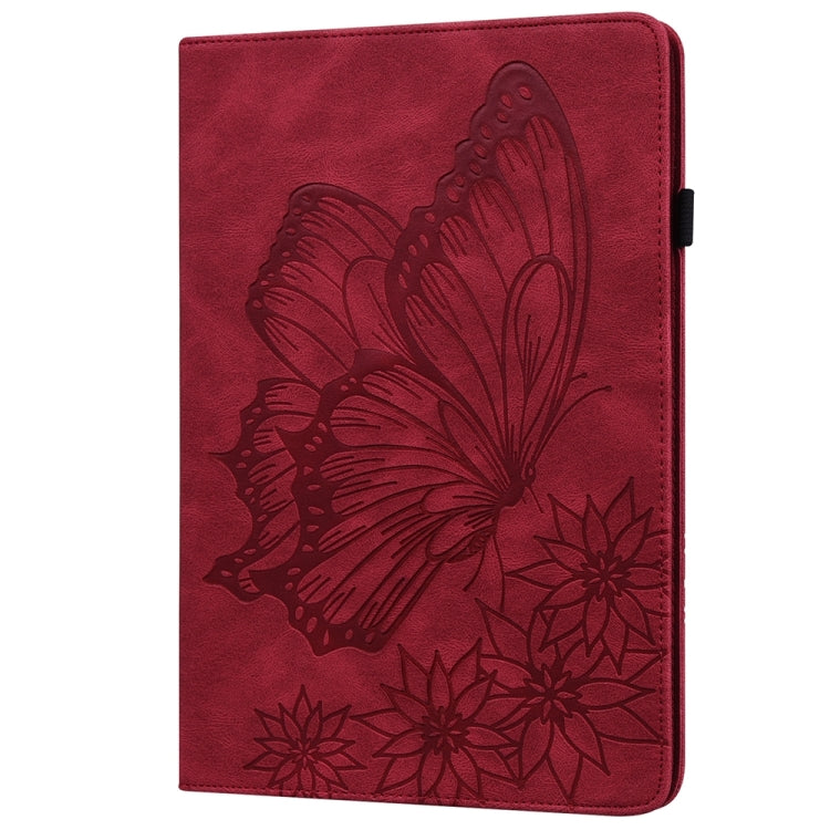 For iPad Pro 11 2024 Big Butterfly Embossed Leather Tablet Case(Red) - iPad Pro 11 2024 Cases by PMC Jewellery | Online Shopping South Africa | PMC Jewellery | Buy Now Pay Later Mobicred