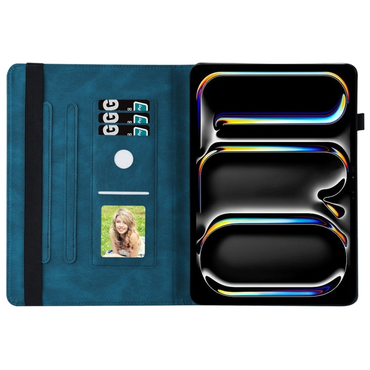 For iPad Pro 13 2024 Big Butterfly Embossed Leather Tablet Case(Blue) - iPad Pro 13 2024 Cases by PMC TechLife | Online Shopping South Africa | PMC TechLife | Buy Now Pay Later Mobicred