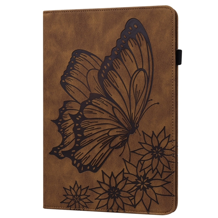 For iPad Pro 13 2024 Big Butterfly Embossed Leather Tablet Case(Brown) - iPad Pro 13 2024 Cases by PMC Jewellery | Online Shopping South Africa | PMC Jewellery | Buy Now Pay Later Mobicred