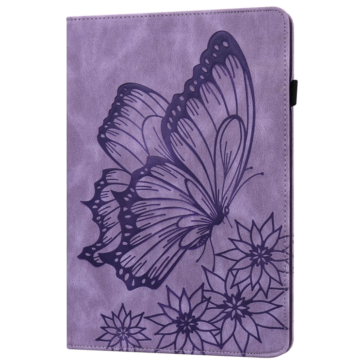 For Xiaomi Redmi Pad SE Big Butterfly Embossed Leather Tablet Case(Purple) - More Tablet Cases by PMC Jewellery | Online Shopping South Africa | PMC Jewellery