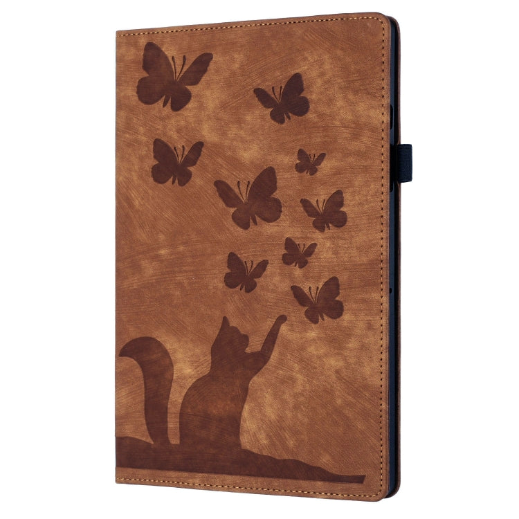 For iPad Pro 11 2024 Butterfly Cat Embossing Leather Tablet Case(Brown) - iPad Pro 11 2024 Cases by PMC Jewellery | Online Shopping South Africa | PMC Jewellery | Buy Now Pay Later Mobicred