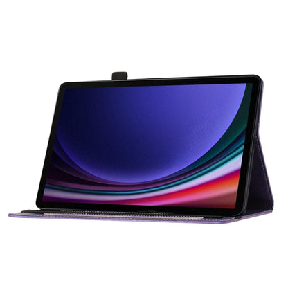 For Samsung Galaxy Tab S9 Ultra / S8 Ultra Butterfly Cat Embossing Leather Tablet Case(Purple) - Galaxy Tab S9 Ultra Cases by PMC Jewellery | Online Shopping South Africa | PMC Jewellery | Buy Now Pay Later Mobicred