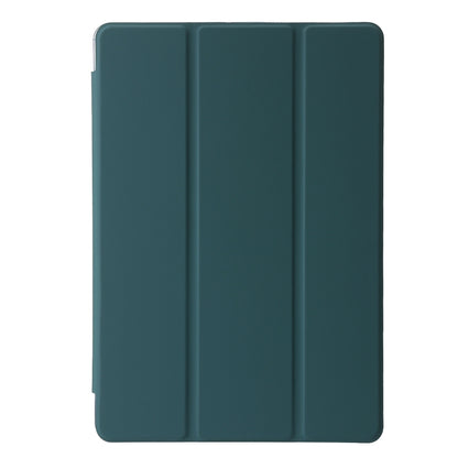 For Lenovo Tab M11 /Xiaoxin Pad 11 2024 Clear Acrylic 3-Fold Leather Tablet Case(Deep Green) - Lenovo by PMC Jewellery | Online Shopping South Africa | PMC Jewellery | Buy Now Pay Later Mobicred