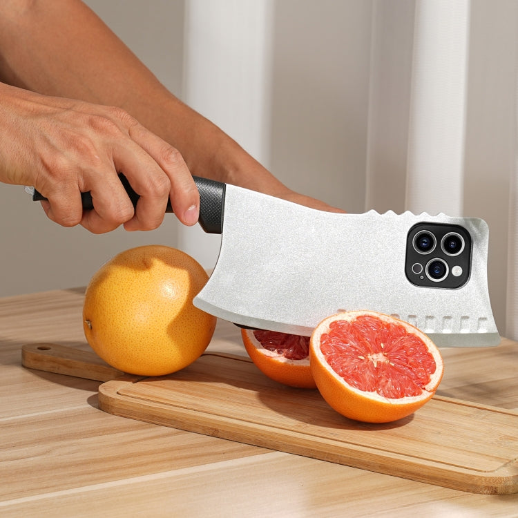 For iPhone 14 Simulated Kitchen Knife TPU + PC Phone Case(Silver) - iPhone 14 Cases by PMC TechLife | Online Shopping South Africa | PMC TechLife