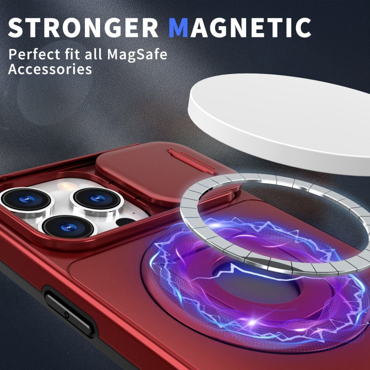 For iPhone 13 Pro Max Camshield MagSafe Ring Holder Armor Phone Case(Red) - iPhone 13 Pro Max Cases by PMC Jewellery | Online Shopping South Africa | PMC Jewellery