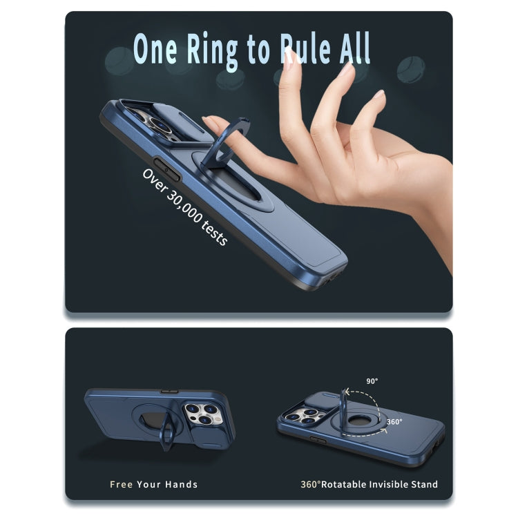For iPhone 11 Camshield MagSafe Ring Holder Armor Phone Case(Blue) - iPhone 11 Cases by PMC TechLife | Online Shopping South Africa | PMC TechLife