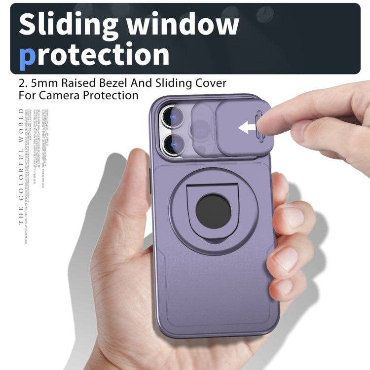 For iPhone 12 Pro Camshield MagSafe Ring Holder Armor Phone Case(Purple) - iPhone 12 / 12 Pro Cases by PMC TechLife | Online Shopping South Africa | PMC TechLife