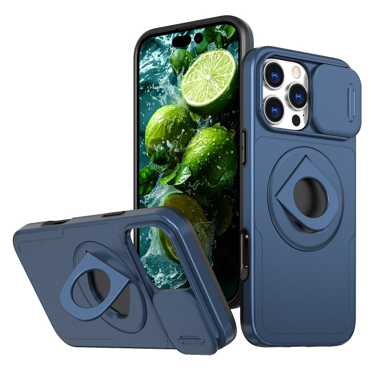 For iPhone 16 Pro Max Camshield MagSafe Ring Holder Armor Phone Case(Blue) - iPhone 16 Pro Max Cases by PMC Jewellery | Online Shopping South Africa | PMC Jewellery | Buy Now Pay Later Mobicred